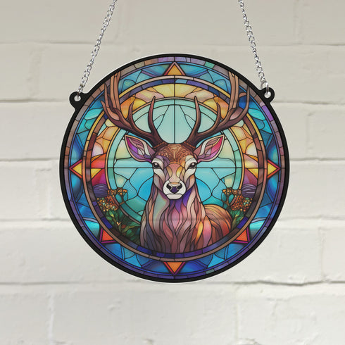 Stag Stained Glass Effect Suncatcher